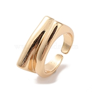Brass Open Cuff Rings, Light Gold, Inner Diameter: 18mm(RJEW-K263-02KCG)