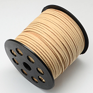 Eco-Friendly Faux Suede Cord, Faux Suede Lace, PeachPuff, 3.0x1.4mm, about 98.42 yards(90m)/roll(LW-R007-3.0mm-1114)
