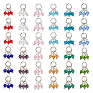 48Pcs 12 Color Glass Imitate Austrian Crystal Bicone Beaded Charms, with Platinum Brass Ball Head Pins and Iron Jump Ring, Mixed Color, 13x3mm, Hole: 4.2mm, 4Pcs/color(PALLOY-PH01621)