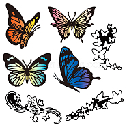 Reflective Vinyl Butterfly Car Stickers, Waterproof Butterfly Decals for Vehicle Decoration, Butterfly, 148x155mm, 7pcs/set(STIC-WH0022-001)
