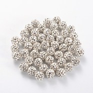 Polymer Clay Rhinestone Beads, Pave Disco Ball Beads, Grade A, Crystal, PP9(1.5.~1.6mm), 6mm, Hole: 1.2mm(RB-H284-6MM-001)