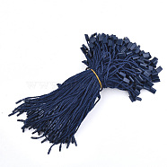 Polyester Cord with Seal Tag, Plastic Hang Tag Fasteners, Marine Blue, 180~185x2mm, Seal Tag: 10x7x4mm and 9x3mm, about 1000pcs/bag(CDIS-T001-12B)