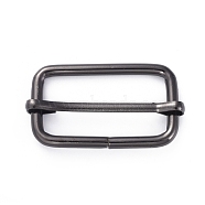 Iron Adjuster Slides Buckles, Roller Pin Buckles Slider Strap Adjuster, for DIY Belt Accessories, Rectangle, Gunmetal, 28x50x8mm, Hole: 21x40mm(IFIN-WH0067-79C-B)