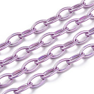 Acrylic Opaque Cable Chains, AB Color, Horse Eye, Medium Purple, 13x8x2mm, 18.5 inch~19.29 inch(47~49cm)/strand(X-PACR-N009-001E)