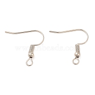 Brass Earring Hooks, French Hooks with Coil and Ball, Platinum, 21 Gauge, 20x3mm, Hole: 2mm, Pin: 0.7mm(KK-XCP0001-71P)