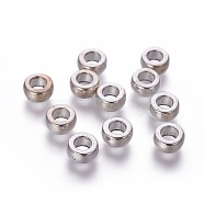 Tibetan Style Alloy Beads, Rondelle, Bead Spacers, Cadmium Free & Lead Free, Antique Silver, 7x4mm, Hole: 3mm(X-TIBEB-Q004-AS-LF)