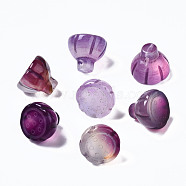 Natural Chalcedony Charms, Dyed, Lotus, Dark Orchid, 8~10x10mm, Hole: 1mm(G-N336-004-A03)