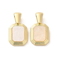 Acrylic Pendants, with Alloy Findings, Rectangle, Golden, 18.5x10x3mm, Hole: 5.5x3mm(PALLOY-P303-16G)