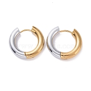 Two Tone 304 Stainless Steel Hinged Hoop Earrings for Women, Golden & Stainless Steel Color, 6 Gauge, 19x20.5x4mm, Pin: 1mm(EJEW-A073-01B)
