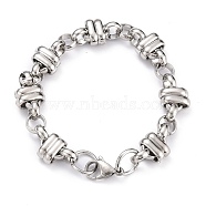 304 Stainless Steel Link Chain Bracelets, with Lobster Claw Clasps, Stainless Steel Color, 7-7/8 inch(20cm)(X-BJEW-Z011-01P)