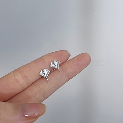 Alloy Earrings for Women, with 925 Sterling Silver Pin, Leaf, 10mm(FS-WG98937-114)