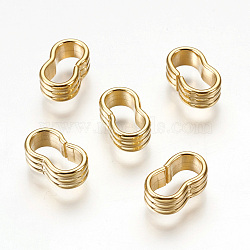 304 Stainless Steel Slide Charms, For Leather Cord Clasp Findings, Golden, 4.5x12.5x7mm, Hole: 5x10mm(STAS-G187-27G)