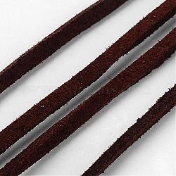 Faux Suede Cord, Faux Suede Lace, CoconutBrown, 2.5x1.5mm; 33.07inches/strand(LCW-D001-01)
