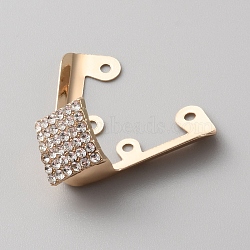 Iron Rhinestone Toe Cap Covers, Toe Protectors, for Pointed Toe High-Heeled Shoes, Rhombus, Golden, 34.5x37.5x20mm, Hole: 2mm(FIND-WH0032-71G)