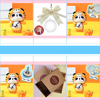 Animal Felting Needles Panda Shape Felting Kits with Instructions, Needle Felting Starter Kit for Beginners Arts, Yellow, Needles: 85.5x6x2mm & 78x6x2mm