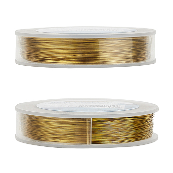 Round Iron Wire,Long-Lasting Plated, Golden, 0.3mm, about 492.12 Feet(150m)/roll