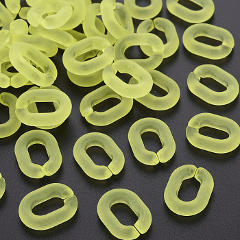 Transparent Acrylic Linking Rings, Quick Link Connectors, Frosted, Oval, Champagne Yellow, 19.5x15x5mm, Inner Diameter: 6x11
mm
