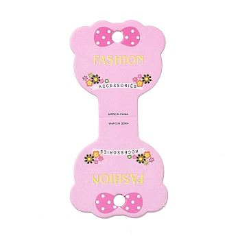 Bear Folding Bracelets Display Cards, Bowknot Pattern, Pearl Pink, 10.5x5.05x0.04cm, Hole: 6.5mm