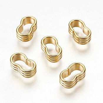 304 Stainless Steel Slide Charms, For Leather Cord Clasp Findings, Golden, 4.5x12.5x7mm, Hole: 5x10mm