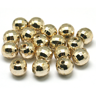Facettes plaqué perles rondes acryliques(PACR-L001-10mm-G)-2