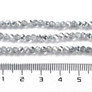 Half Plated Faceted Rondelle Glass Bead Strands(EGLA-S095-3mm-03)-5