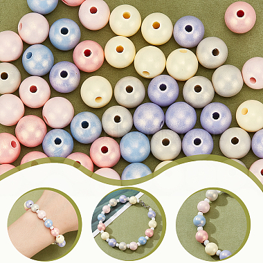 Pandahall Elite 60pcs 6 couleurs perles de résine opaques(RESI-PH0001-61)-5