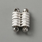 Alloy Magnetic Clasps, for Pendant Necklaces Making, Platinum, Column, 14x5mm, Hole: 1.8mm(FIND-TAC0014-70A)