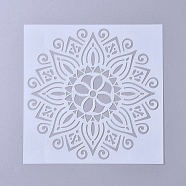 Plastic Drawing Stencil, Mandala Template for Painting on Scrapbook Fabric Tiles Floor Furniture Wood, White, 150x150x0.3mm(X-DIY-WH0156-09D)