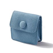 Rectangle Velvet Pouches, with Iron Clasp, Jewelry Storage Bags, for Rings & Necklaces & Bracelet Holders, Cornflower Blue, 6.2x6x1.1cm(TP-C003-01B)