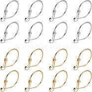 Brass Hoop Earrings, Platinum & Golden, 20x1.2mm, 2 colors, 20pcs/color, 40pcs/box(KK-FH0001-34)