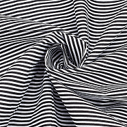 Cotton Fabric, Rectangle with Strip Pattern, Black, 160cm(DIY-WH0308-538)