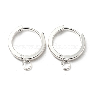 201 Stainless Steel Huggie Hoop Earrings Findings, with Vertical Loop, with 316 Surgical Stainless Steel Earring Pins, Ring, Silver, 16x2.5mm, Hole: 2.7mm, Pin: 1mm(STAS-A167-01K-S)