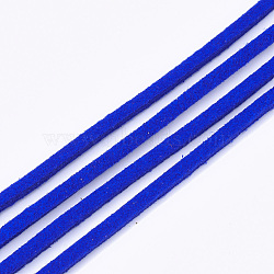 Faux Suede Cord, Faux Suede Lace, Blue, 2.5~2.8x1.5mm, about 1.09 yards(1m)/strand(LW-R023-2.8mm-05)