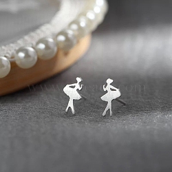 Alloy Earrings for Women, with 925 Sterling Silver Pin, Human, 10mm(FS-WG98937-140)