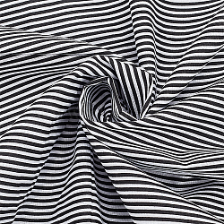 Cotton Fabric, Rectangle with Strip Pattern, Black, 160cm(DIY-WH0308-538)