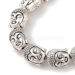 Tibetan Style Buddha Head Alloy Bead Strands, Lead Free, Antique Silver, 11x9x8mm, Hole: 2mm, about 19pcs/strand, 8 inch(TIBEB-O007-23-LF)