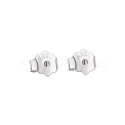 Sterling Silver Friction Ear Nuts, Friction Earring Backs for Stud Earrings, Silver, 4x5mm(PW-WG05E22-01)