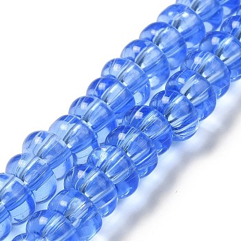 Handmade Lampwork Beads Strands, Rondelle, Cornflower Blue, 9~10x4.5~5mm, Hole: 2.5~3mm, about 68~71pcs/strand, 14.17~16.14 inch(36~41cm)