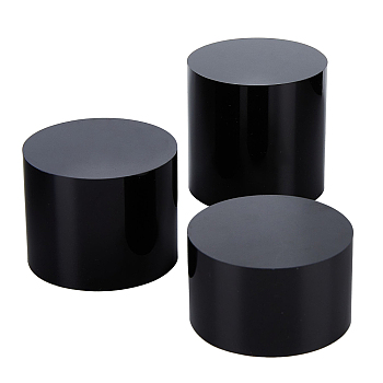 Acrylic Display Bases, Column Display Stands, Black, 50x30~49mm, 3pcs/set