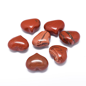 Natural Red Jasper Heart Palm Stone, Pocket Stone for Energy Balancing Meditation, 20~21x25~25.5x13~14mm
