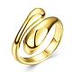 Real 18K Gold Plated Adjustable Brass Finger Rings for Women(RJEW-BB07574-A)-1