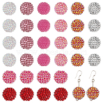 32 Pcs 8 Color Resin Rhinestone Bubblegum Ball Beads, AB Color, Round, Mixed Color, 19~20x18~20mm, Hole: 2~3mm, 4Pcs/color(RESI-CA0001-62)