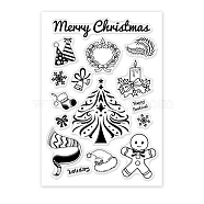 PVC Plastic Stamps, for DIY Scrapbooking, Photo Album Decorative, Cards Making, Stamp Sheets, Christmas Themed Pattern, 16x11x0.3cm(DIY-WH0167-56-65)