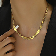 Fashionable Brass Cobs Chain Necklaces for Women, Real 18K Gold Plated, 17.32 inch(44cm)(PF9138)