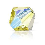 Preciosa&reg Crystal Beads, Czech Crystal, Bicone(451 69 302 Rondelle), 80250 20000 Acid Yellow AB 2x, 5mm(X-PRC-BA5-80250-20000)