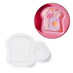 Bread & Fried Egg Silicone Molds, Shaker Molds, Quicksand Molds, Resin Casting Molds, for UV Resin & Epoxy Resin Jewelry Craft Making, White, 58.5x82x13mm(DIY-M029-01)