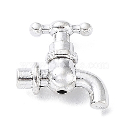 Tibetan Style Alloy Bead, Faucet, Antique Silver, 15x15x5.5mm, Hole: 1.6mm, 277pcs/500g(PALLOY-H134-04AS)