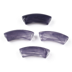 Acrylic Beads, Imitation Gemstone, Curved Tube, Dark Slate Blue, 36x13.5x11.5mm, Hole: 4mm, about 148pcs/500g(MACR-S372-001B-03)