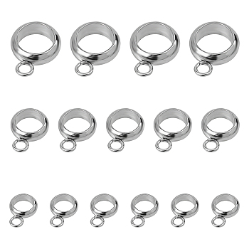 304 Stainless Steel Tube Bails, Loop Bails, Ring, Stainless Steel Color, 90pcs/box
