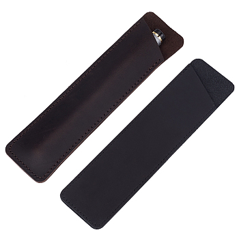2Pcs 2 Style Leather Pen Holders, Single Pen Sleeve, Fountain Pen Pouch, Rectangle, Mixed Color, 164x41x4mm, 1pc/style